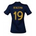 Ranska Karim Benzema #19 Kopio Koti Pelipaita Naisten MM-kisat 2022 Lyhyet Hihat